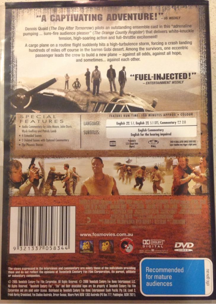 Flight of the Phoenix DVD movie collectible [Barcode 5707019274112] - Main Image 2