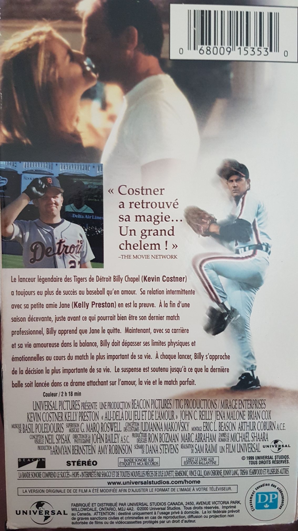 For Love of the Game HD DVD movie collectible [Barcode 5035822006942] - Main Image 2