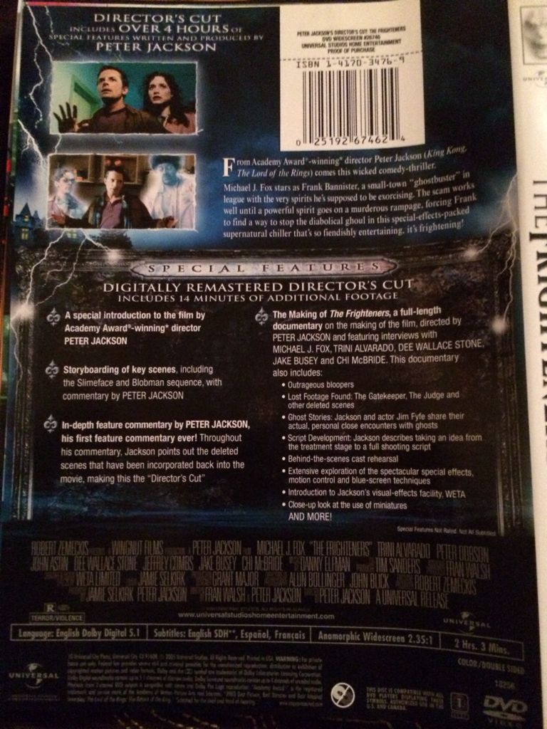 The Frighteners DVD movie collectible [Barcode 025192674624] - Main Image 2