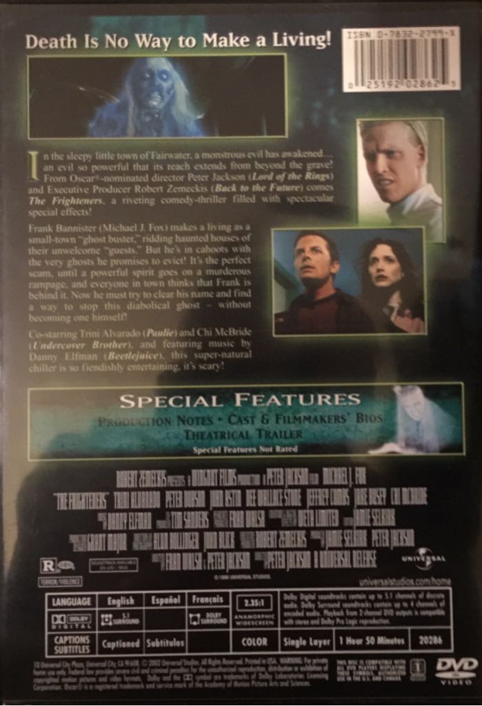 The Frighteners Blu-ray movie collectible [Barcode 1027188028625] - Main Image 2