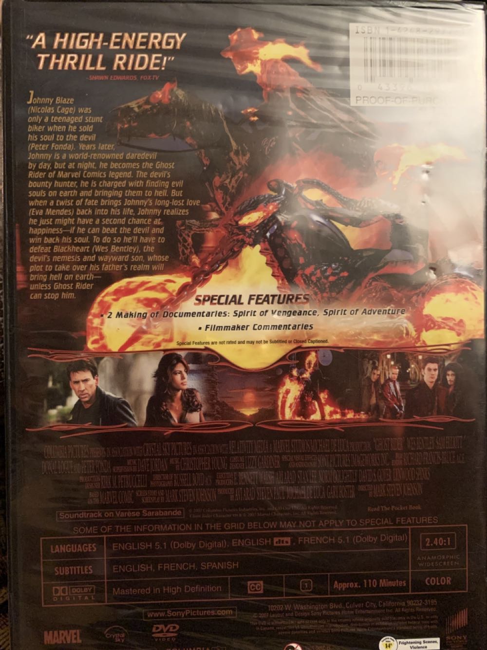 Ghost Rider DVD movie collectible [Barcode 043396163119] - Main Image 3