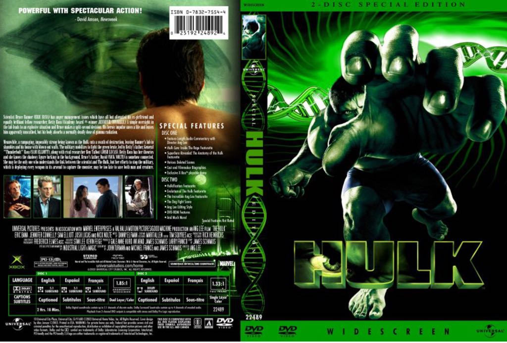 Hulk DVD movie collectible [Barcode 025192248924] - Main Image 2