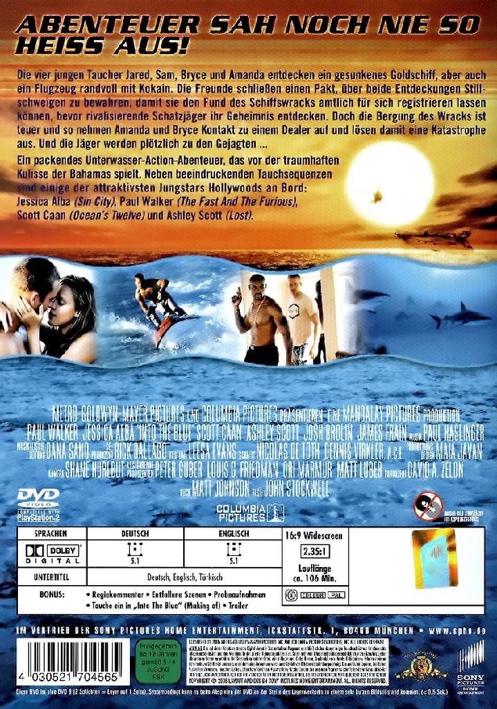 Into the Blue DVD movie collectible [Barcode 4030521417038] - Main Image 2
