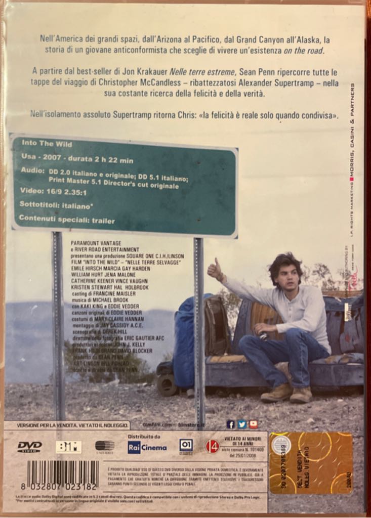 Into The Wild: Nelle Terre Selvaggie DVD movie collectible [Barcode 8032807023182] - Main Image 2
