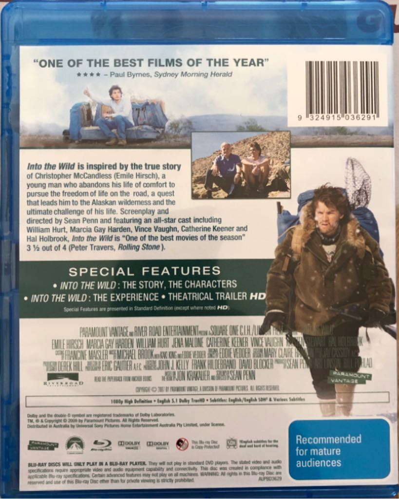 Into the Wild Blu-ray movie collectible [Barcode 9324915036291] - Main Image 2