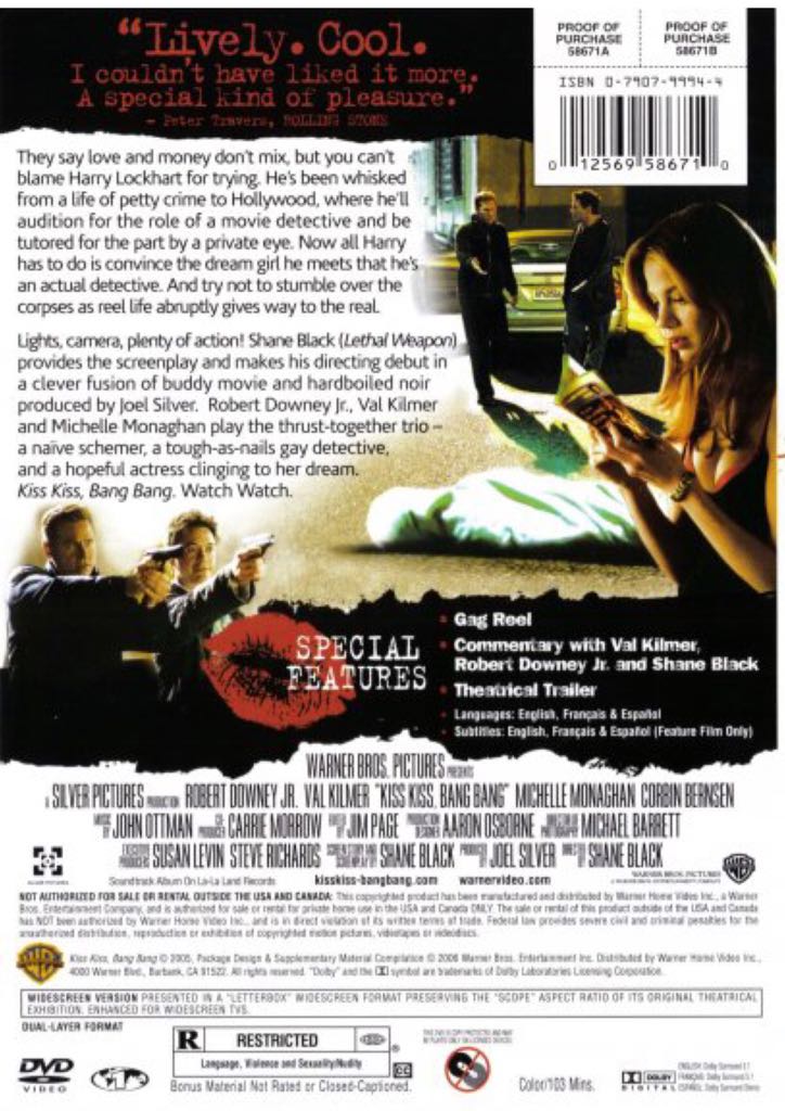 Kiss Kiss Bang Bang Blu-ray movie collectible [Barcode 012569757615] - Main Image 2
