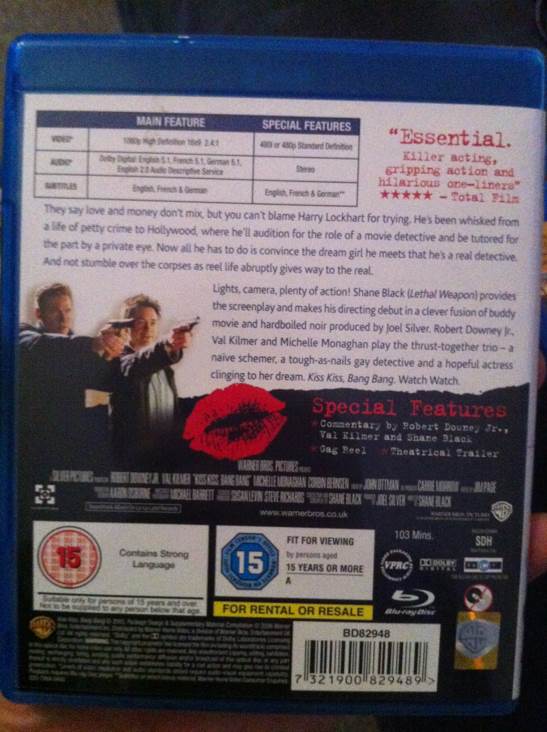 Kiss Kiss Bang Bang Blu-ray movie collectible [Barcode 7321900829489] - Main Image 2