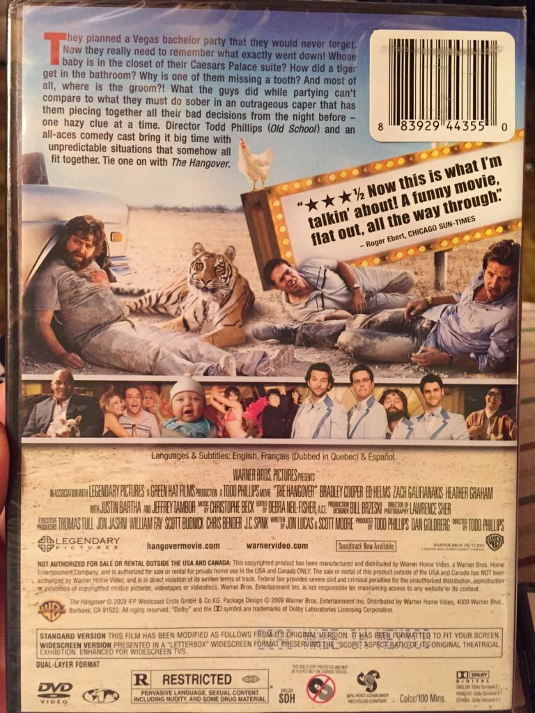 The Hangover DVD movie collectible [Barcode 883929443550] - Main Image 2