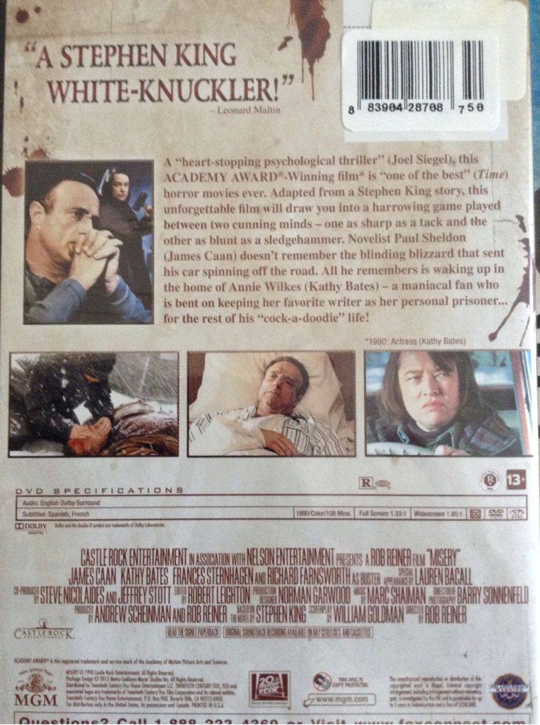 Misery DVD movie collectible [Barcode 883904287087] - Main Image 2