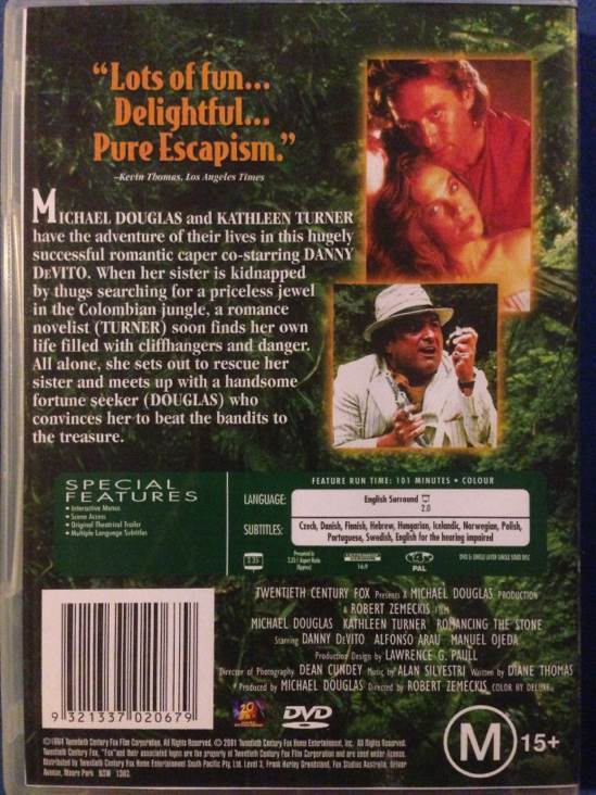 Romancing the Stone DVD movie collectible [Barcode 9321337020679] - Main Image 2