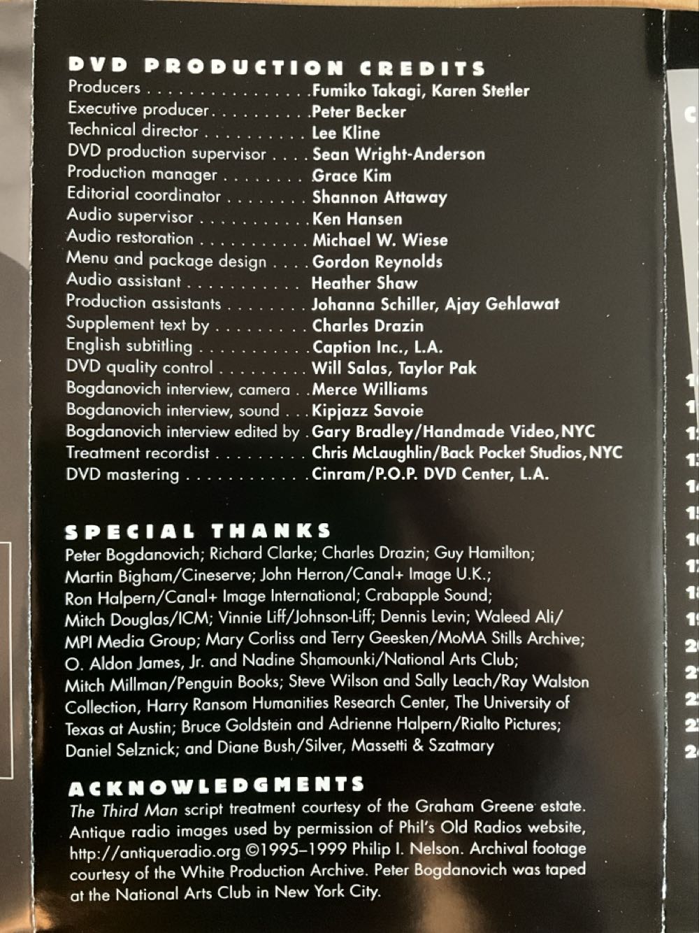 The Third Man DVD movie collectible [Barcode 037429141625] - Main Image 4