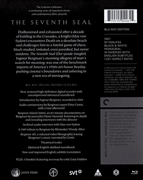 The Seventh Seal Blu-ray movie collectible [Barcode 715515044615] - Main Image 2