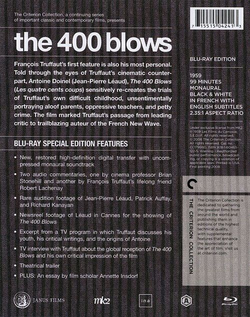 The 400 Blows DVD movie collectible [Barcode 715515042413] - Main Image 2