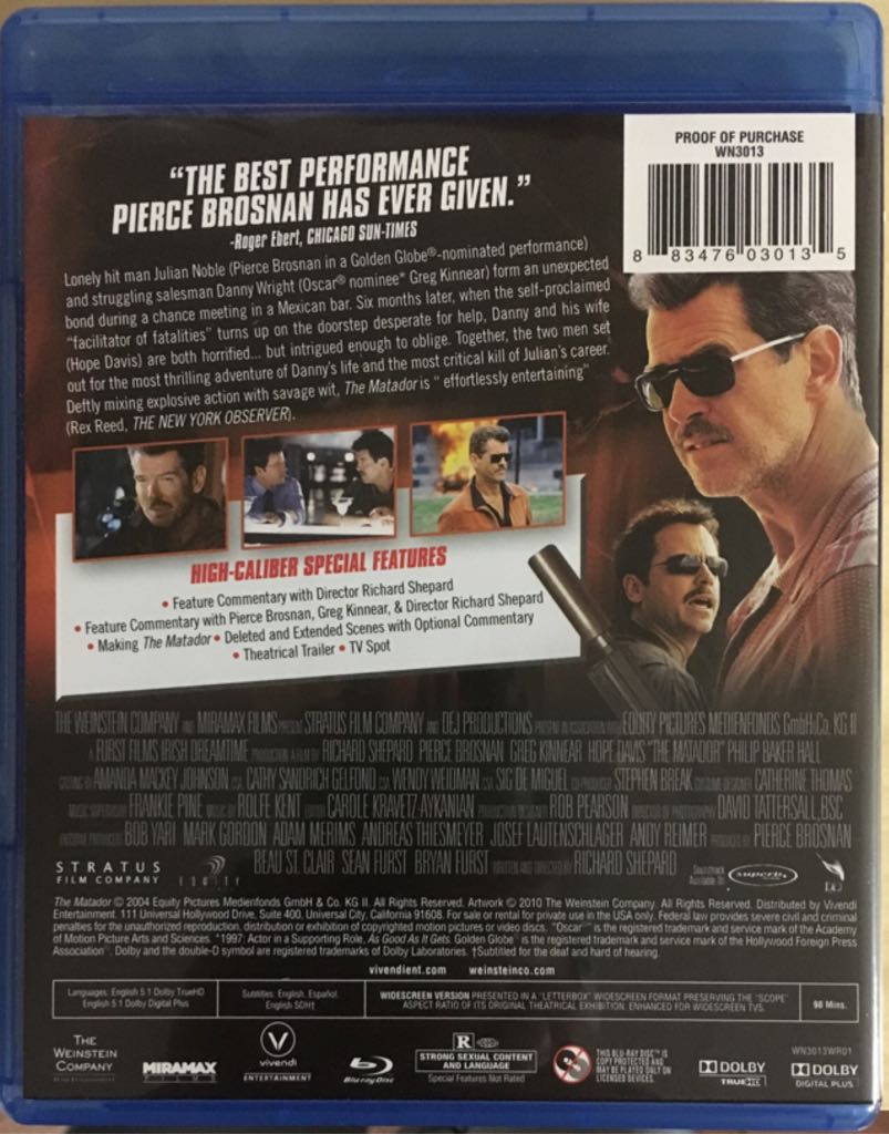 The Matador Digital Copy movie collectible [Barcode 883476030135] - Main Image 2