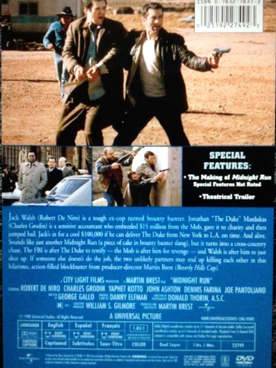Midnight Run DVD movie collectible [Barcode 025192274923] - Main Image 2