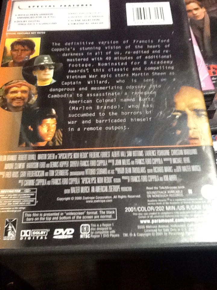 Apocalypse Now: Redux DVD movie collectible [Barcode 5050582724172] - Main Image 2