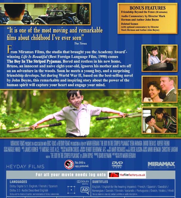 The Boy in the Striped Pyjamas DVD movie collectible [Barcode 8717418178864] - Main Image 2