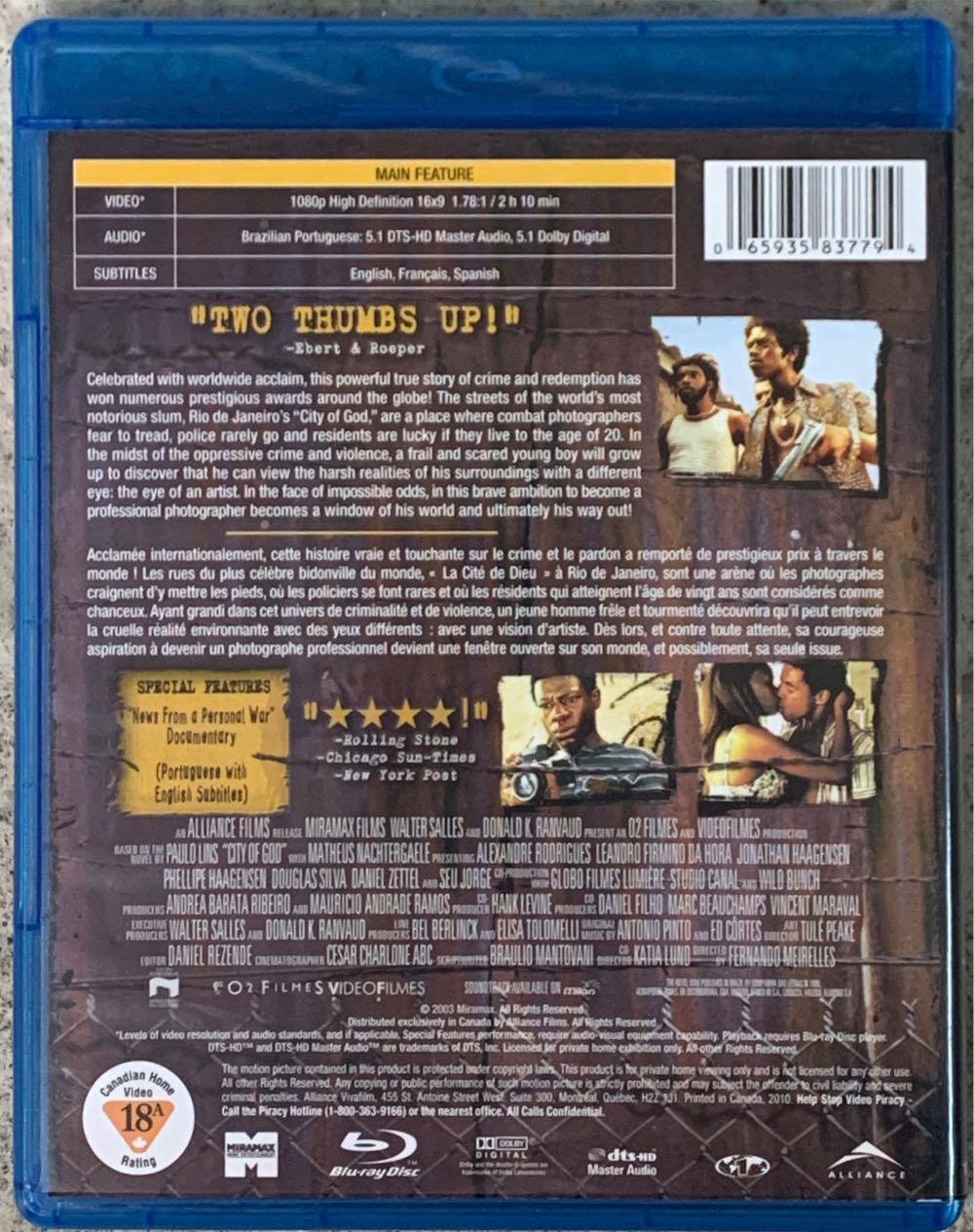 City of God Blu-ray movie collectible [Barcode 065935837794] - Main Image 2