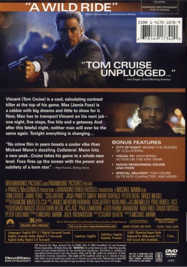 Collateral DVD movie collectible [Barcode 678129173426] - Main Image 2