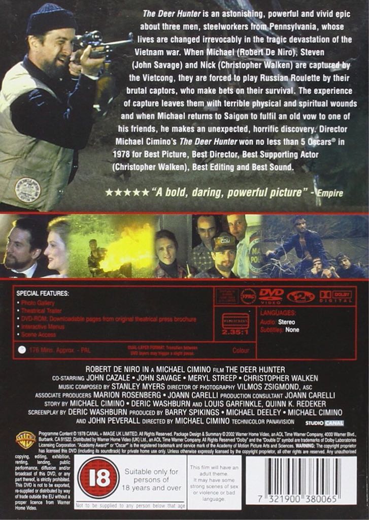 The Deer Hunter DVD movie collectible [Barcode 8713053000010] - Main Image 2