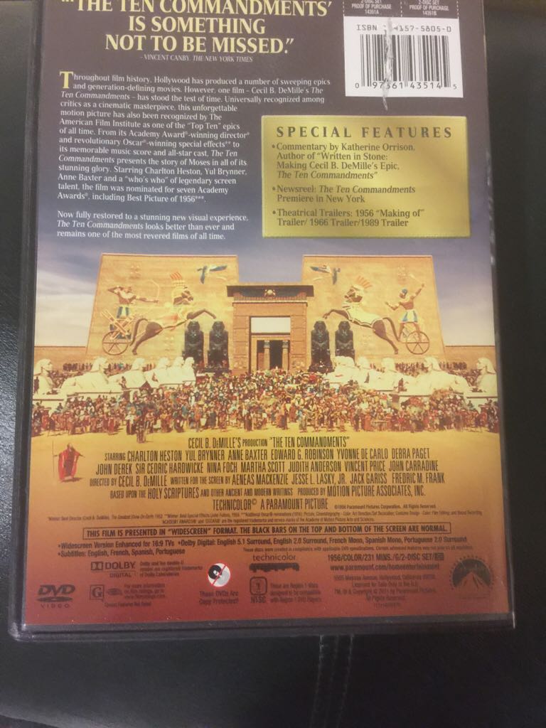 The Ten Commandments DVD movie collectible - Main Image 2