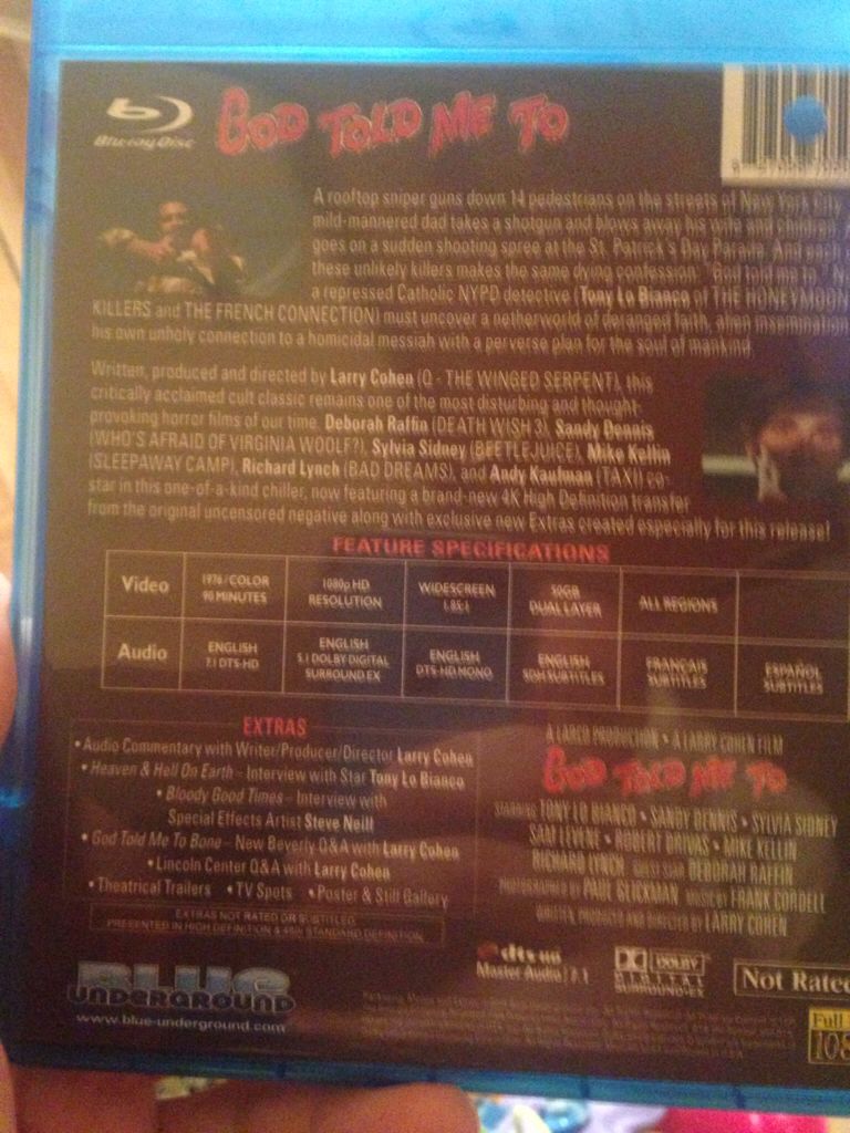 God Told Me To Blu-ray movie collectible [Barcode 827058705097] - Main Image 2