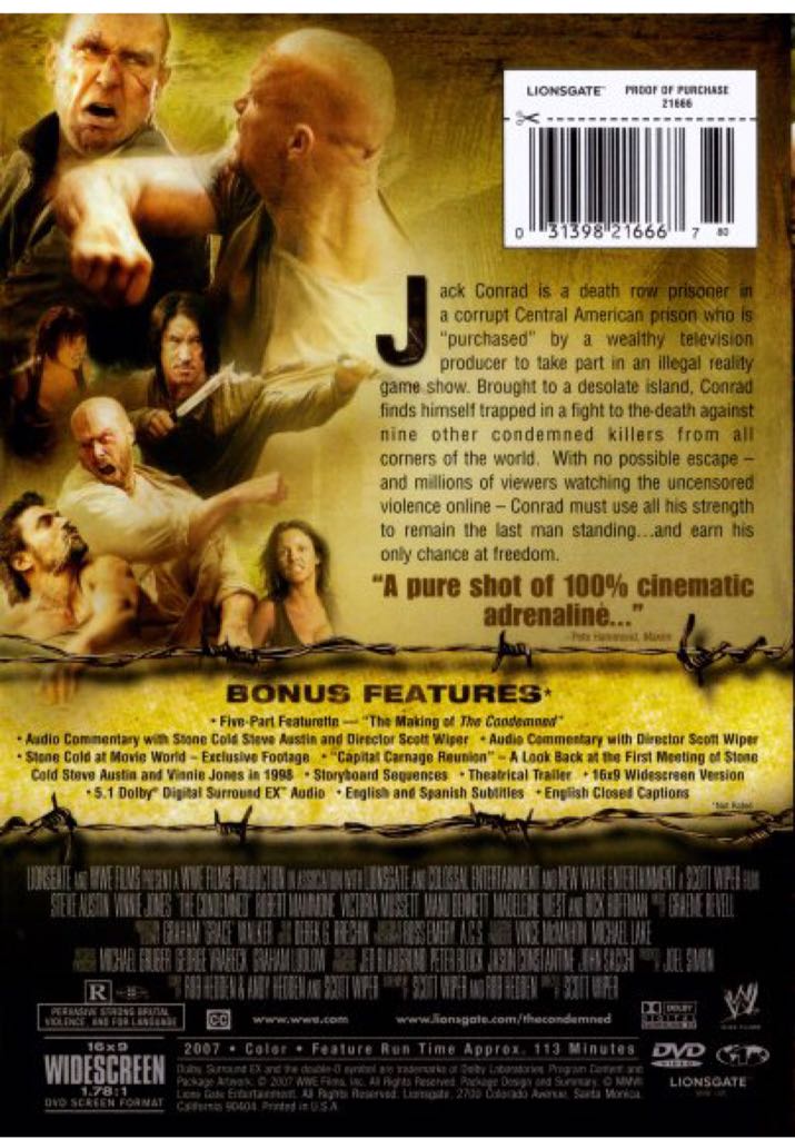Condemned, The DVD movie collectible [Barcode 057373177396] - Main Image 2