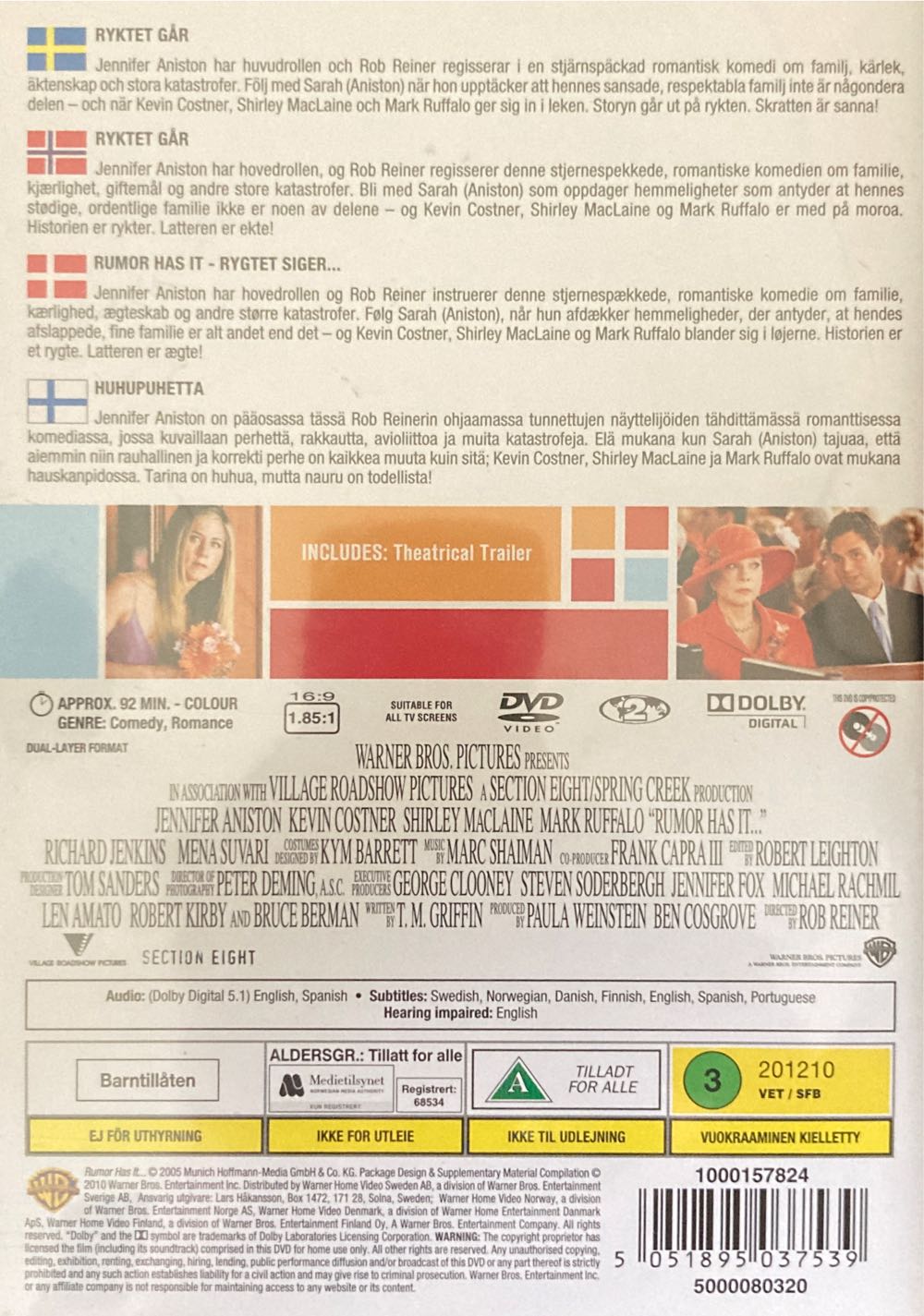 Rumor Has It... DVD movie collectible [Barcode 5051895037539] - Main Image 2