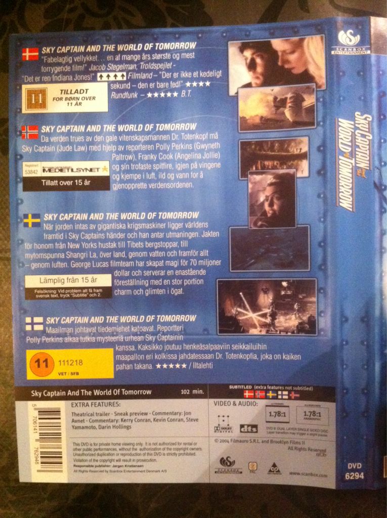 Sky Captain and the World of Tomorrow DVD movie collectible [Barcode 5706141762948] - Main Image 2