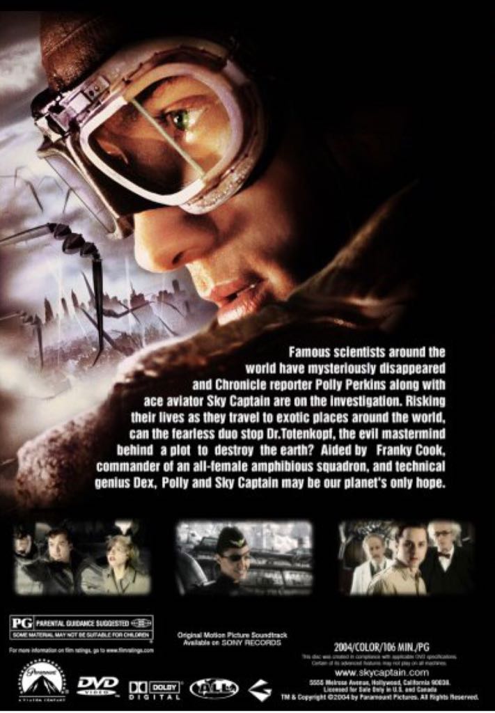 Sky Captain and the World of Tomorrow DVD movie collectible [Barcode 7081464434160] - Main Image 2
