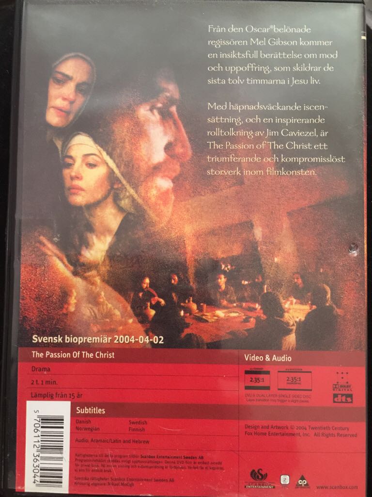Passion of the Christ DVD movie collectible [Barcode 5706112363044] - Main Image 2