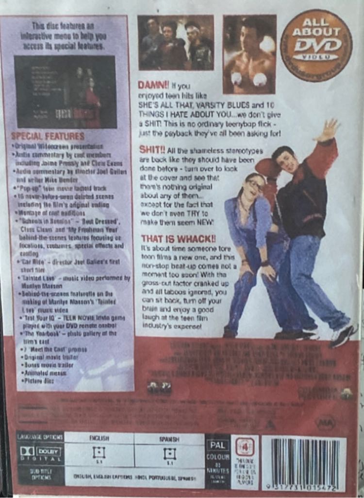 Not Another Teen Movie DVD movie collectible [Barcode 5050582158854] - Main Image 2