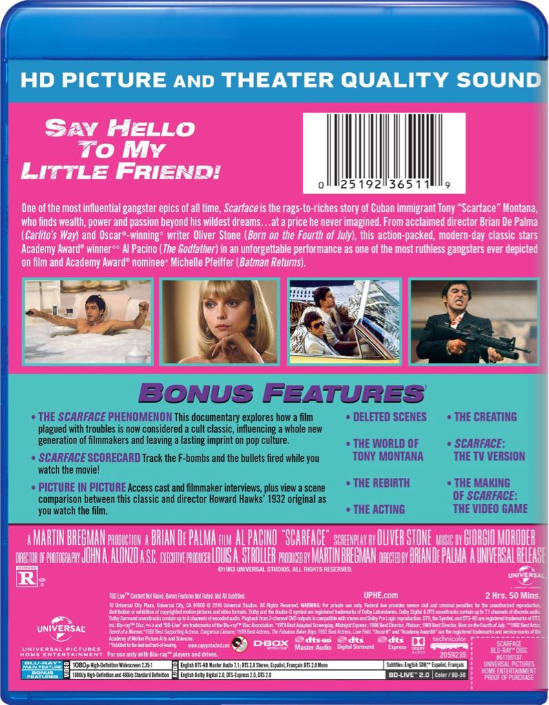 Scarface Blu-ray movie collectible [Barcode 025192365119] - Main Image 2