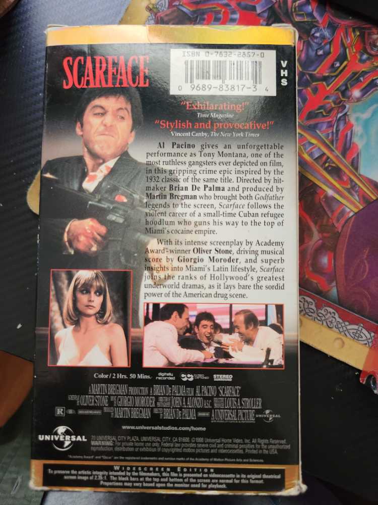 Scarface(VHS) VHS movie collectible [Barcode 096898381734] - Main Image 2