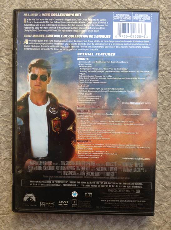 Top Gun DVD movie collectible [Barcode 097360563863] - Main Image 2