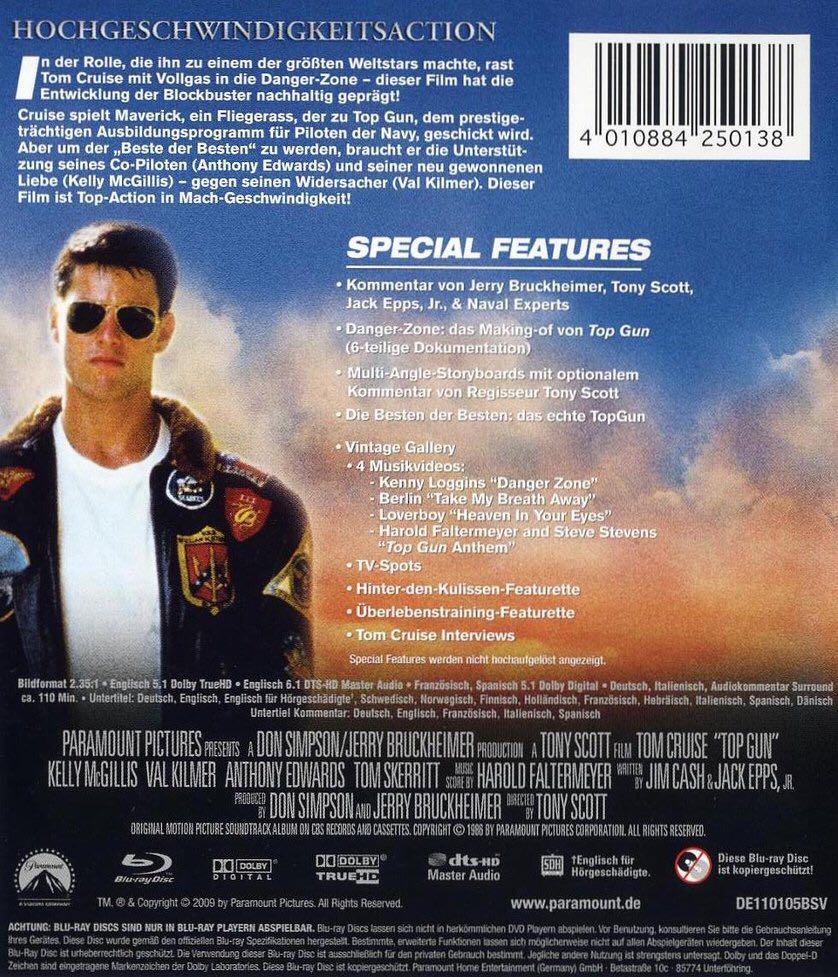 Top Gun Blu-ray movie collectible [Barcode 424886922124] - Main Image 2