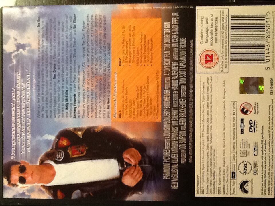 Top Gun DVD movie collectible [Barcode 5014437835031] - Main Image 2