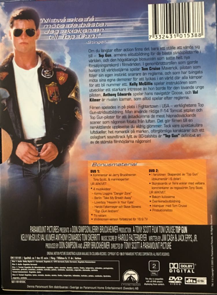 Top Gun DVD movie collectible [Barcode 7332431015388] - Main Image 2