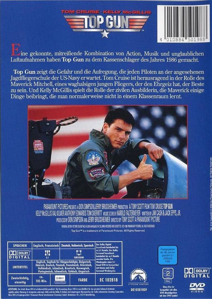 Top Gun DVD movie collectible [Barcode 7506005900756] - Main Image 2