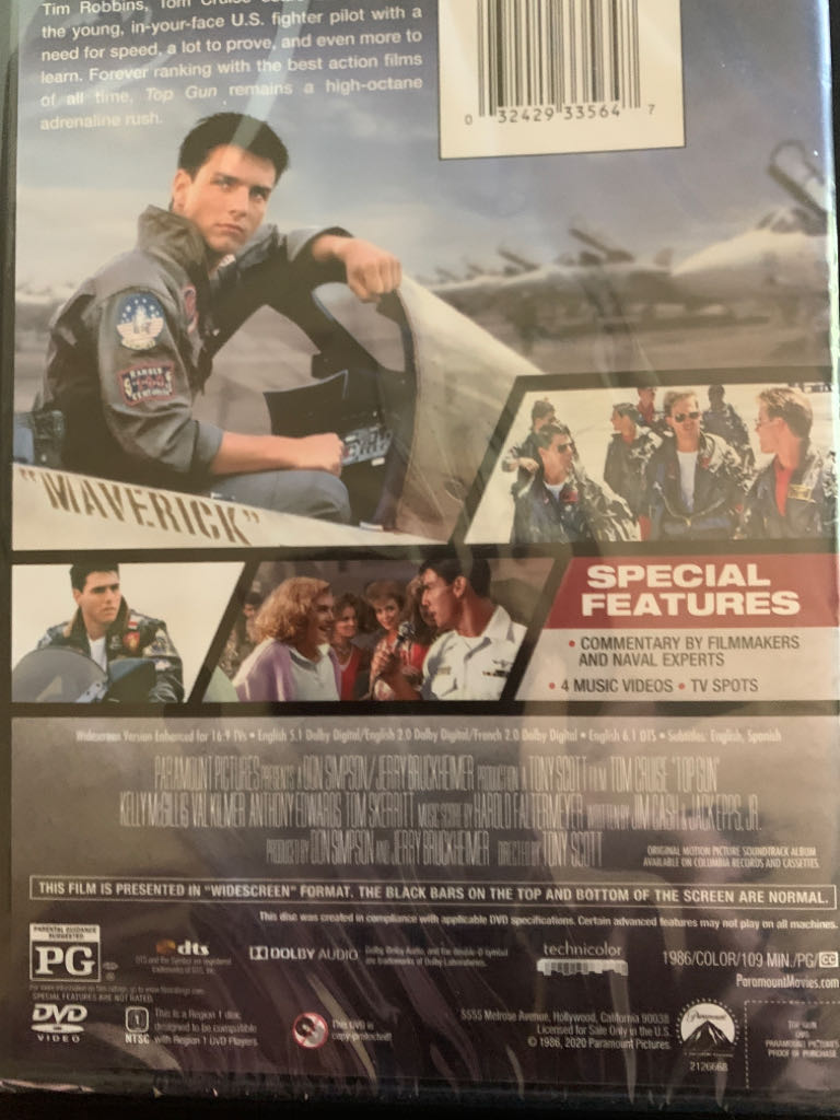 Top Gun DVD movie collectible [Barcode 8714865501443] - Main Image 2