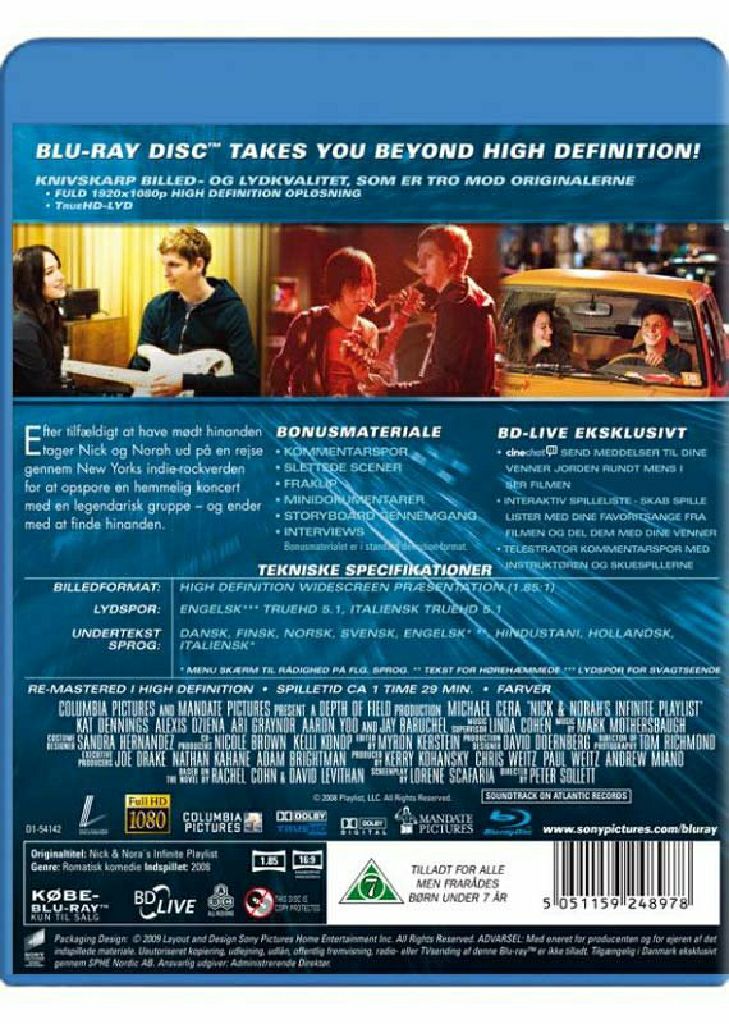 Nick and Norahs Infinite Playlist Digital Copy movie collectible [Barcode 647396285927] - Main Image 2