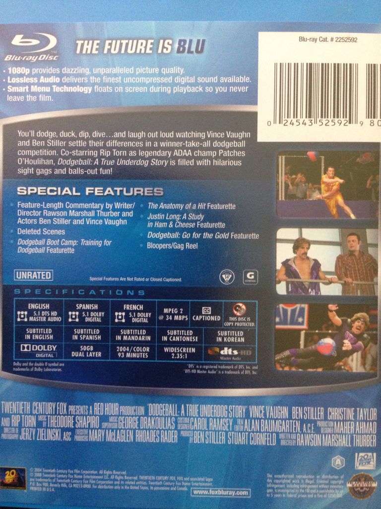 Dodgeball: A True Underdog Story (Blu-Ray) Blu-ray movie collectible [Barcode 024543525929] - Main Image 2