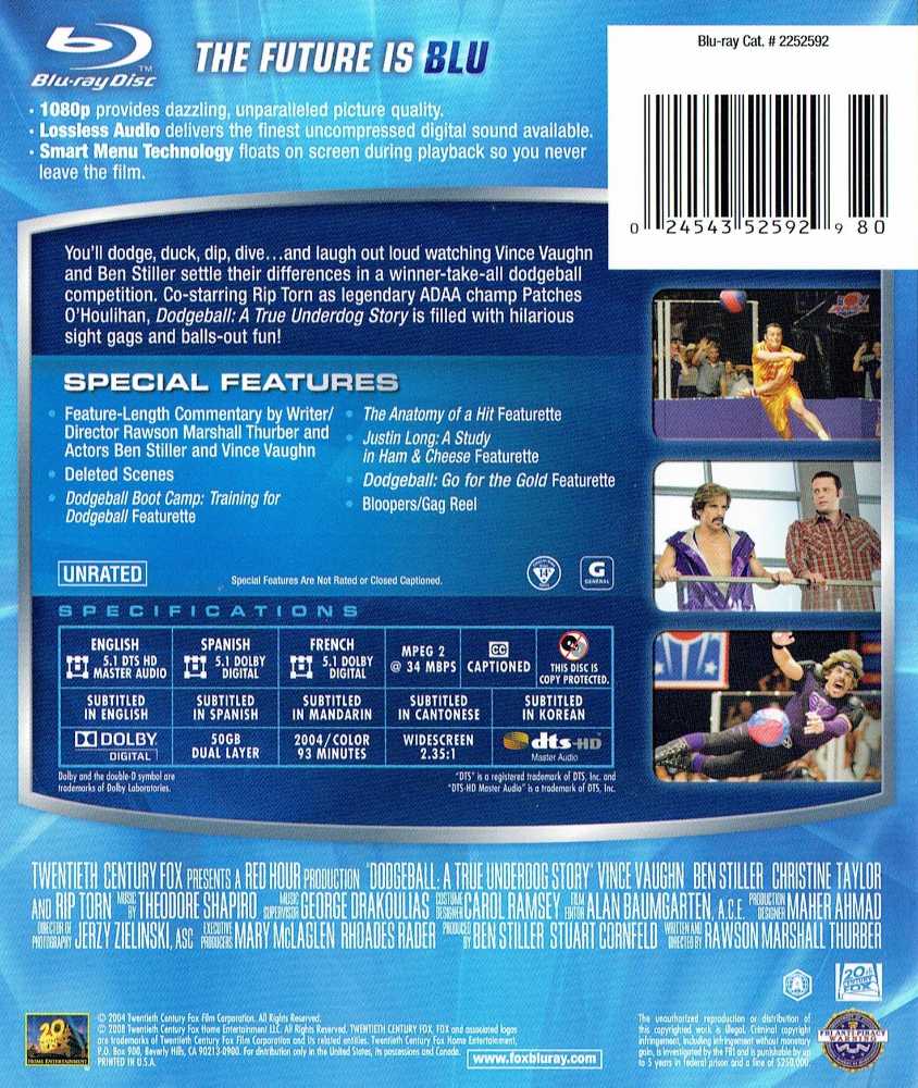 Dodgeball: A True Underdog Story (Blu-Ray) Blu-ray movie collectible [Barcode 024543525929] - Main Image 3