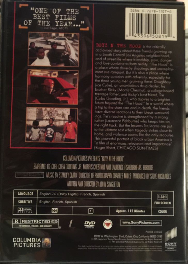 Boyz N the Hood DVD movie collectible [Barcode 043396508194] - Main Image 2