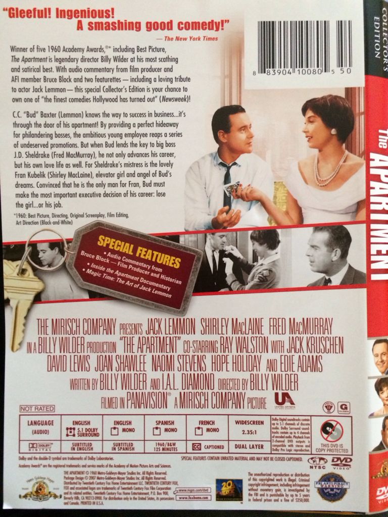 Apartment, The DVD movie collectible [Barcode 883904100805] - Main Image 2