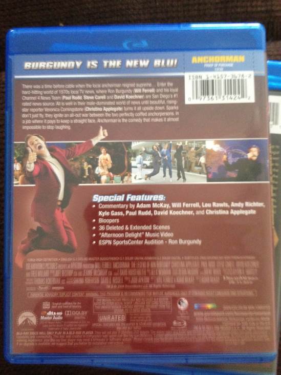 Anchorman: The Legend of Ron Burgundy Blu-ray movie collectible [Barcode 097361314242] - Main Image 2