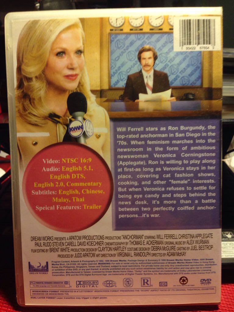 Anchorman: The Legend of Ron Burgundy DVD movie collectible [Barcode 672149767726] - Main Image 2