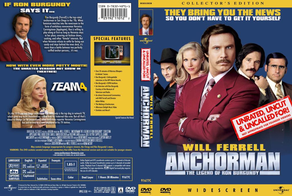 Anchorman: The Legend of Ron Burgundy VHS movie collectible [Barcode 678149193831] - Main Image 2
