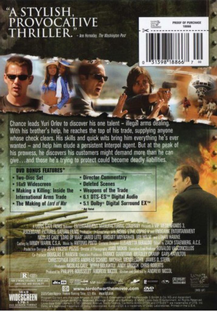 Lord of War DVD movie collectible [Barcode 5060116720709] - Main Image 2