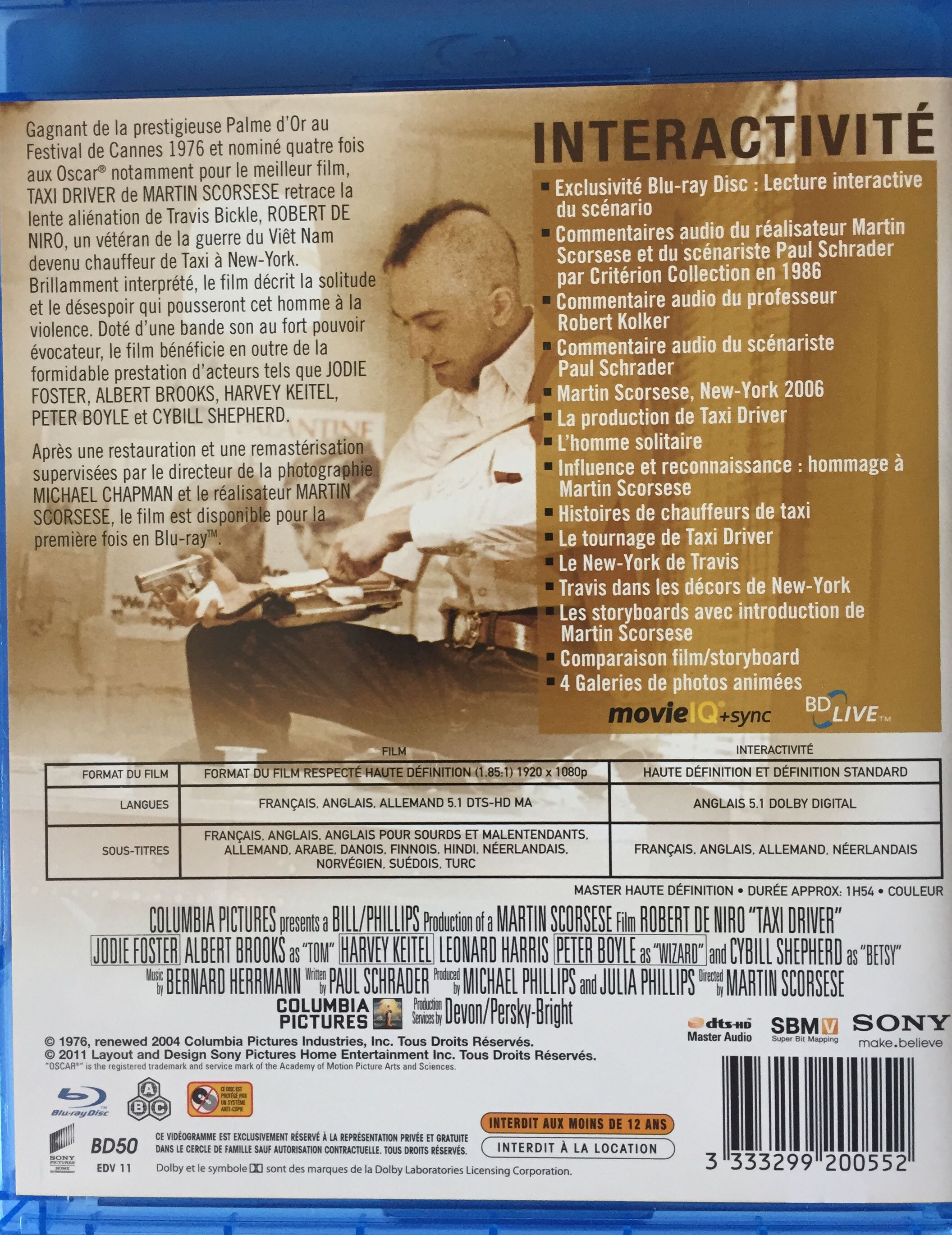 Taxi Driver Blu-ray movie collectible [Barcode 3333299200552] - Main Image 3